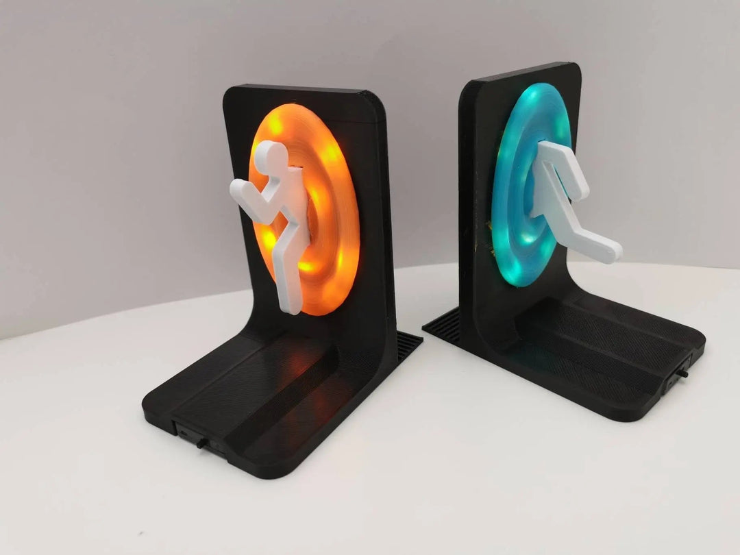 LED Portal Bookends - Light Up - Xbox PS4 PS5 Books Games Movies Stand Ornament - Gapo Goods - 