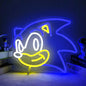 Sonic Neon Sign - Bright Blue LED Neon Light for Retro Gaming Decor Blue Home Decor