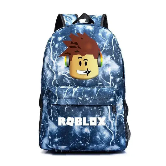 Roblox School Backpack – Durable Kids Backpack With Laptop Compartment Bag Lightning blue 1 Backpack