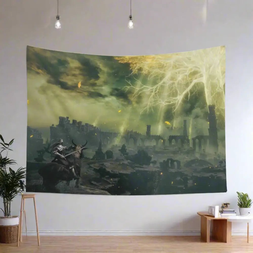 Elden Ring Wall Tapestry – Erdtree Design Indoor Wall Tapestry for Gaming Room Decoration Home Decor