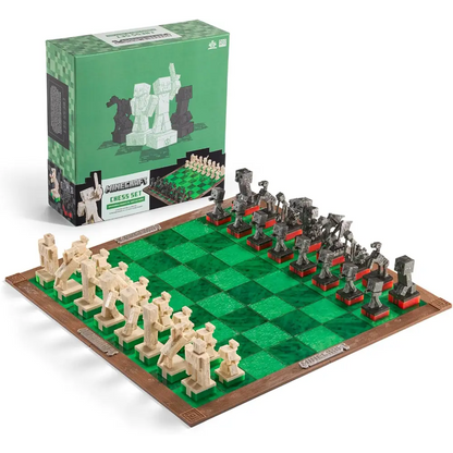 Minecraft Chess Set – Unique Wood Frame Board With Gaming Collectible Pieces Collectible