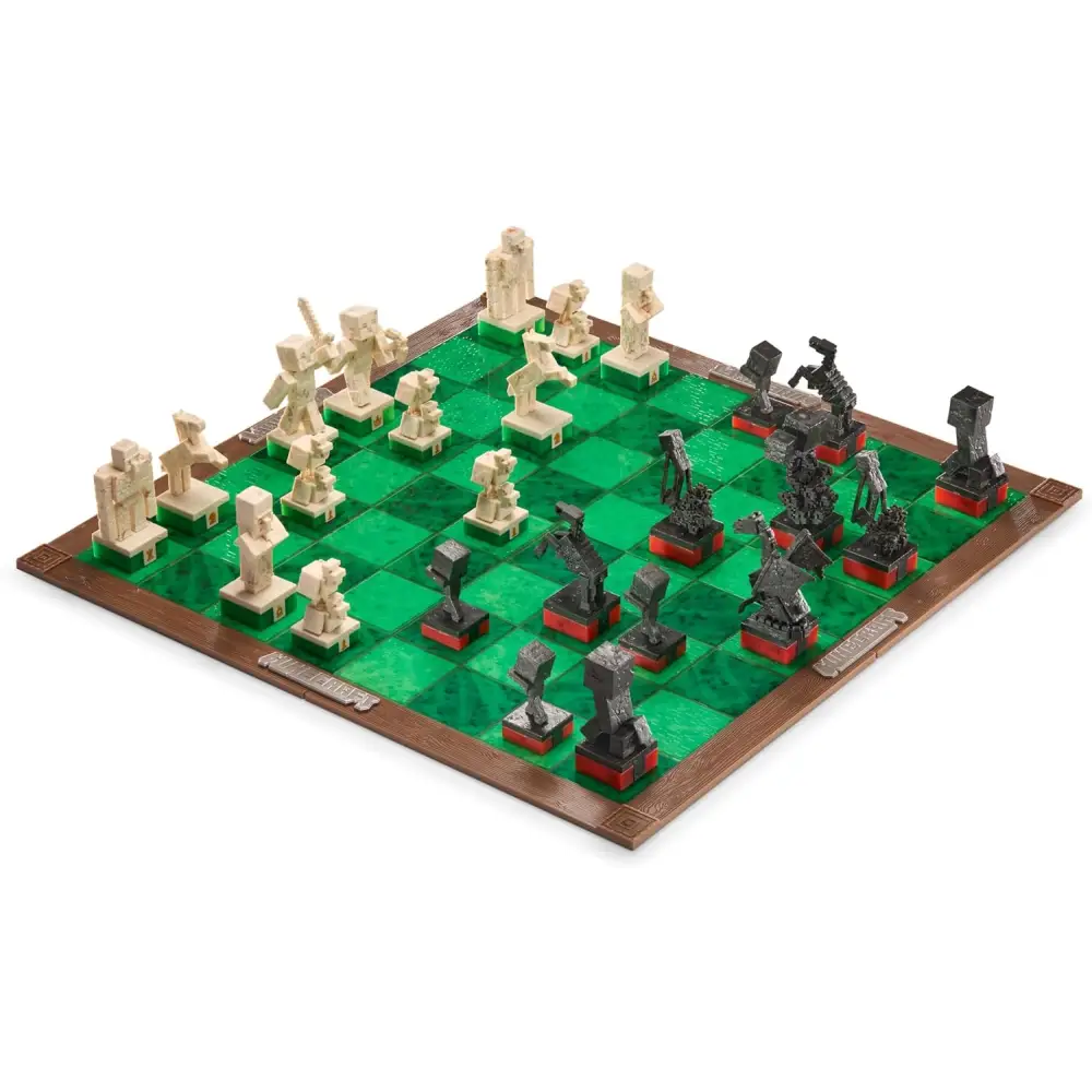 Minecraft Chess Set – Unique Wood Frame Board With Gaming Collectible Pieces Collectible