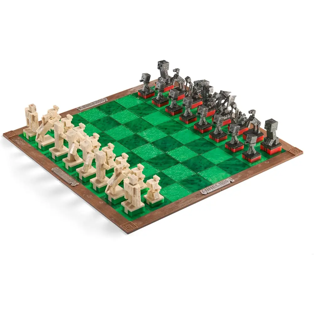 Minecraft Chess Set – Unique Wood Frame Board With Gaming Collectible Pieces Collectible