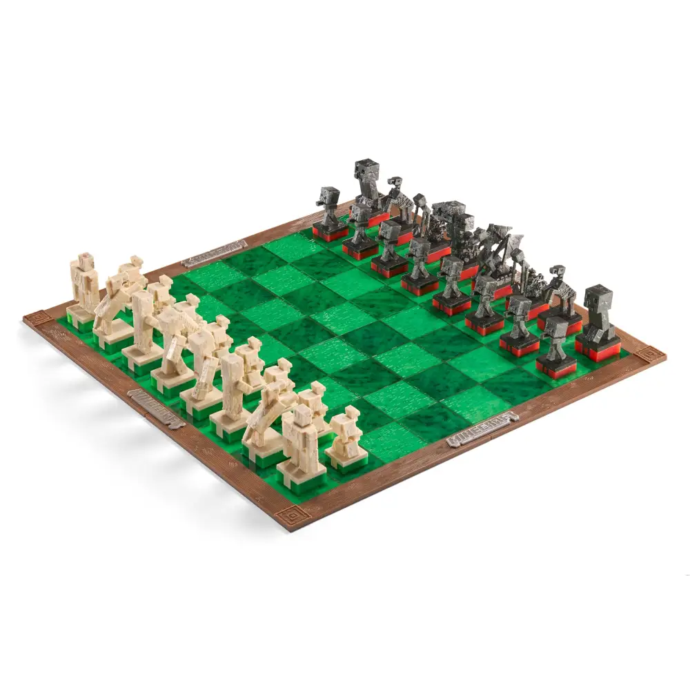 Minecraft Chess Set – Unique Wood Frame Board With Gaming Collectible Pieces Collectible