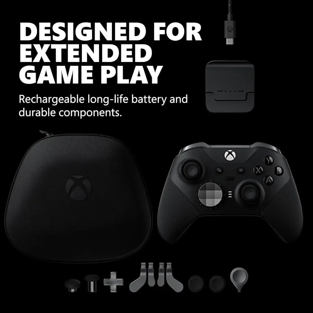 Xbox Elite Series 2 Controller – Wireless Gaming Controller with Adjustable Thumbsticks & Rechargeable Battery Gaming Accessories