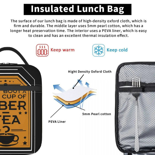 Liber - Tea Helldivers 2 Game Accessories: Insulated Lunch Bag for Travel, Food Storage Boxes, Portable Thermal Cooler, Bento Box - Gapo Goods - Backpack