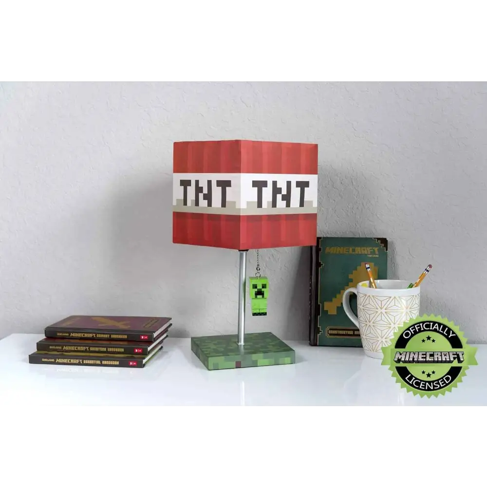 Minecraft TNT Desk Lamp – 14-Inch LED Block with 3D Creeper Puller Light Home Decor