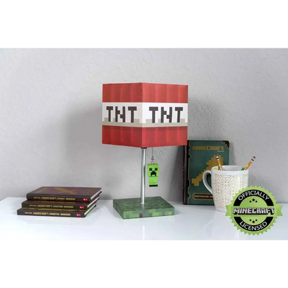 Minecraft TNT Desk Lamp – 14-Inch LED Block with 3D Creeper Puller Light Home Decor