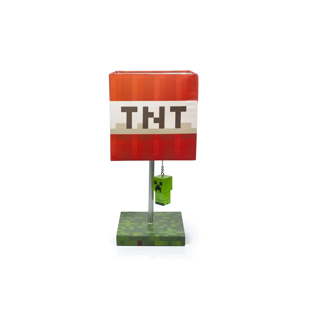 Minecraft TNT Desk Lamp – 14-Inch LED Block with 3D Creeper Puller Light Home Decor