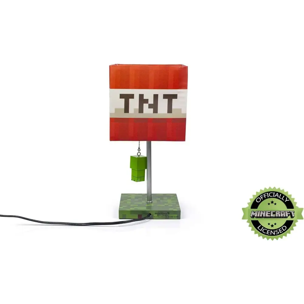 Minecraft TNT Desk Lamp – 14-Inch LED Block with 3D Creeper Puller Light Home Decor