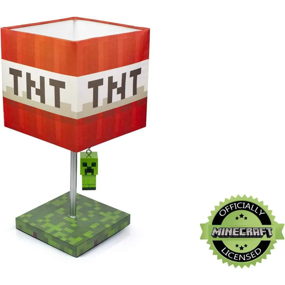Minecraft TNT Desk Lamp – 14-Inch LED Block with 3D Creeper Puller Light Home Decor