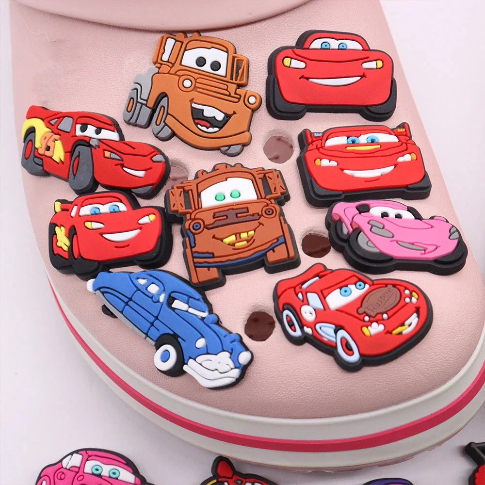 Lightning McQueen Flo Boys Favorite Sandals Shoe Buckle Charms Cars Decorations Gift - Gapo Goods - Charms