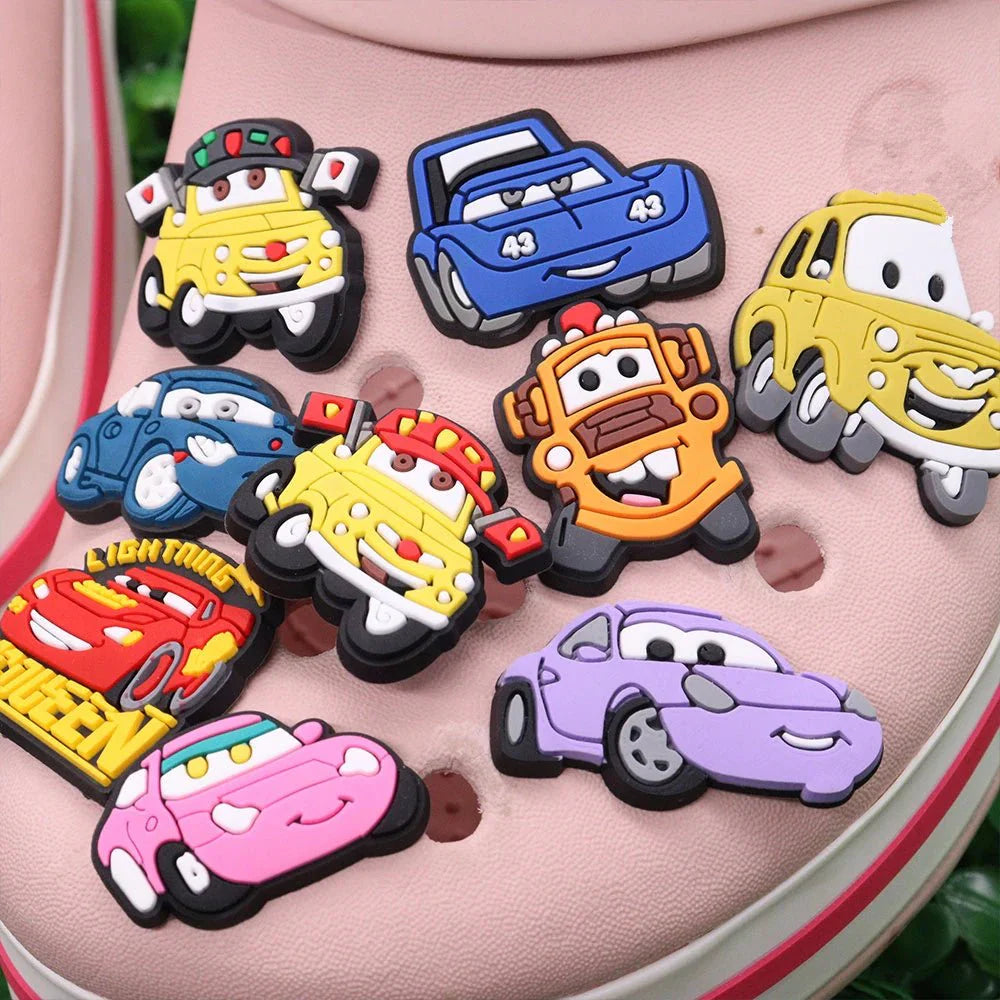 Lightning McQueen Flo Boys Favorite Sandals Shoe Buckle Charms Cars Decorations Gift - Gapo Goods - Charms