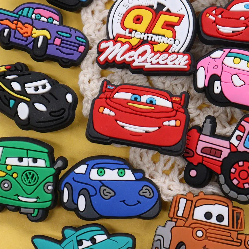 Lightning McQueen Flo Boys Favorite Sandals Shoe Buckle Charms Cars Decorations Gift - Gapo Goods - Charms