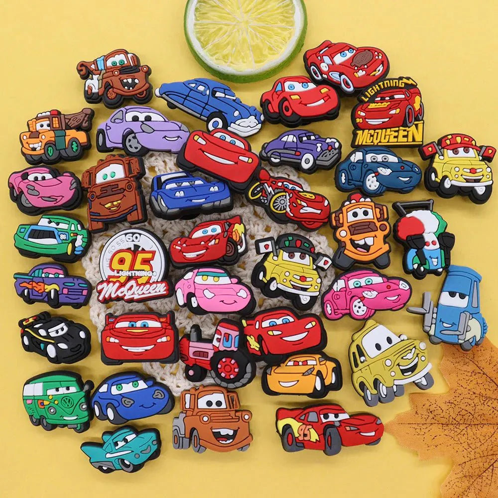 Lightning McQueen Flo Boys Favorite Sandals Shoe Buckle Charms Cars Decorations Gift - Gapo Goods - Charms