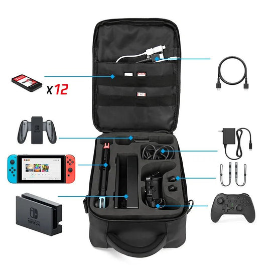 Luxury Backpack for Carrying Nintendo Switch Accessories, Joy - Con, Game Console, Case Cover, and Shoulder Bag Pouch for Nintendo Switch - Gapo Goods - Backpack