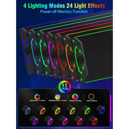 Magnetic Wireless Mouse Pad – Large Gaming Desk Mat with RGB Light Effects