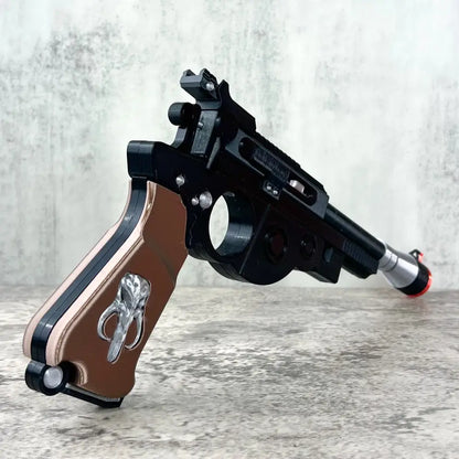 Customizable Mandalorian Blaster Actual Size with Stand
