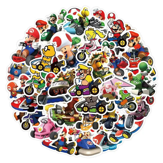 Mario Kart Stickers - Colorful Nintendo Stickers | Durable Peel Decals for Kids 60PCS Stickers