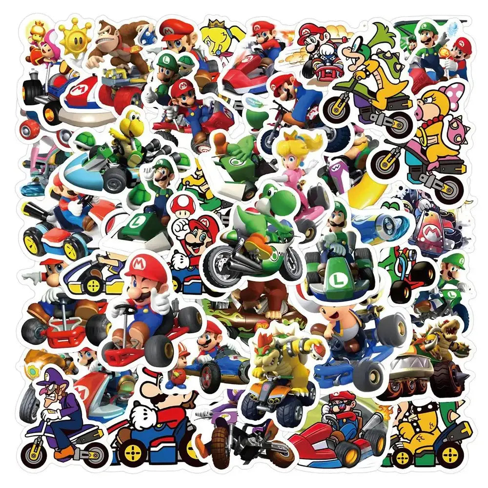 Mario Kart Stickers - Colorful Nintendo Stickers | Durable Peel Decals for Kids Stickers
