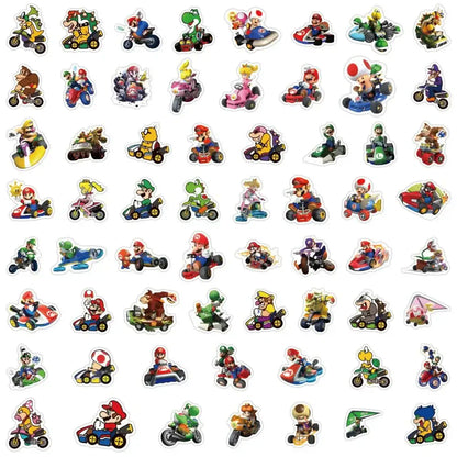 Mario Kart Stickers - Colorful Nintendo Stickers | Durable Peel Decals for Kids Stickers
