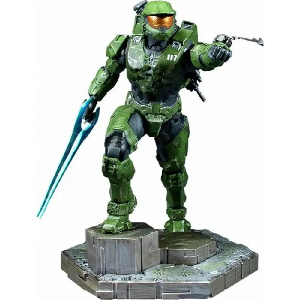 Halo Infinite Statue – Master Chief 10 Inch Collectible with Grappleshot & Zeta Halo Base Collectible