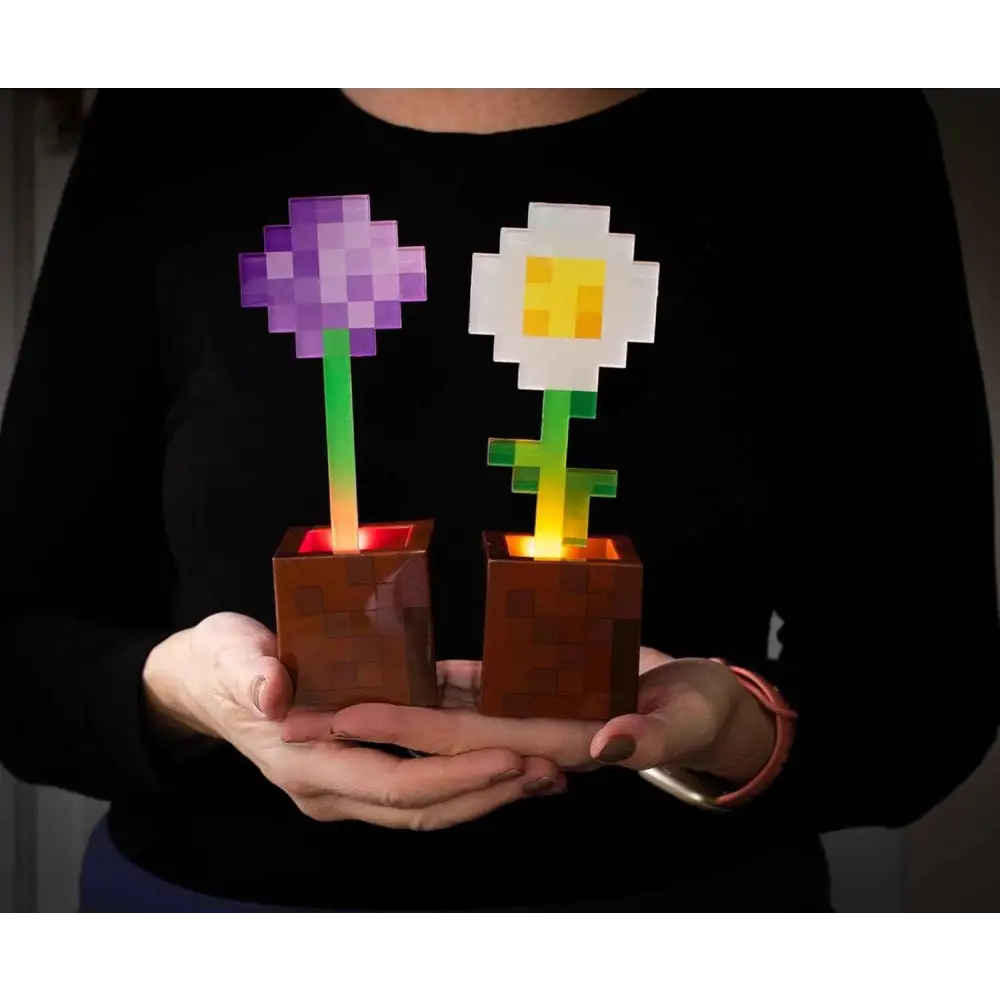 Minecraft Flower Pot Lights – Daisy & Allium LED Mood Lights for Gaming Room Decor Home Decor