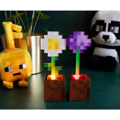 Minecraft Flower Pot Lights – Daisy & Allium LED Mood Lights for Gaming Room Decor Home Decor