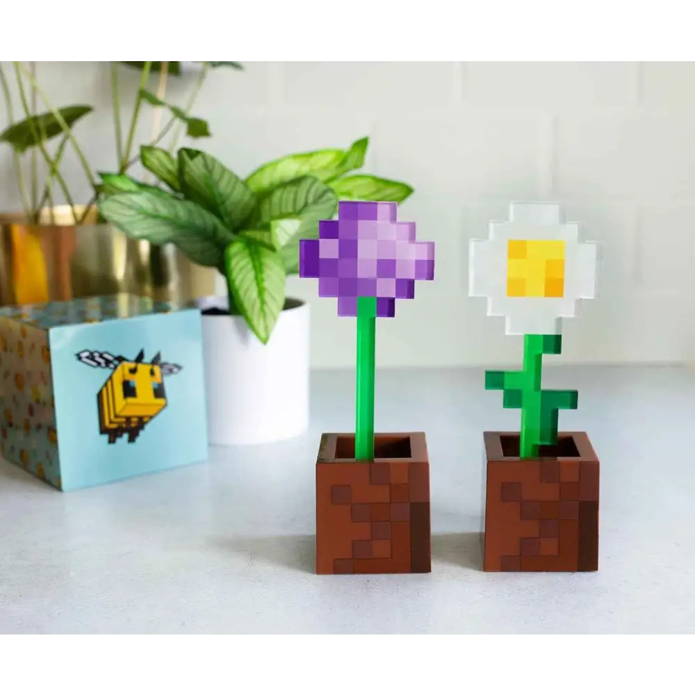 Minecraft Flower Pot Lights – Daisy & Allium LED Mood Lights for Gaming Room Decor Home Decor