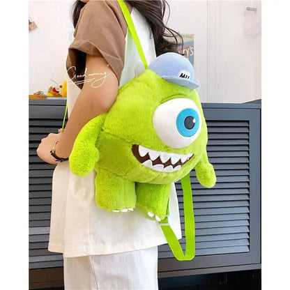 Monsters Mike Wazowski Plush Backpack Women Kawaii Crossbody Bags Cartoon Soft Stuffed Toys For Kids Birthday Gift - Gapo Goods - 