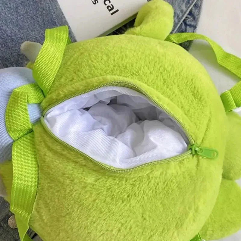 Monsters Mike Wazowski Plush Backpack Women Kawaii Crossbody Bags Cartoon Soft Stuffed Toys For Kids Birthday Gift - Gapo Goods - 