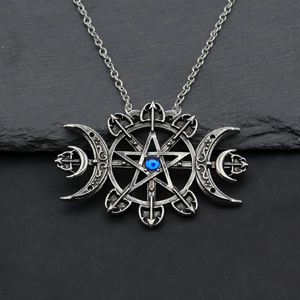 Mystic Witcher Pentagram Blessing Moon Necklace - Gapo Goods - 