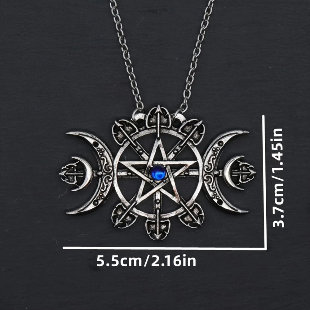 Mystic Witcher Pentagram Blessing Moon Necklace - Gapo Goods - 