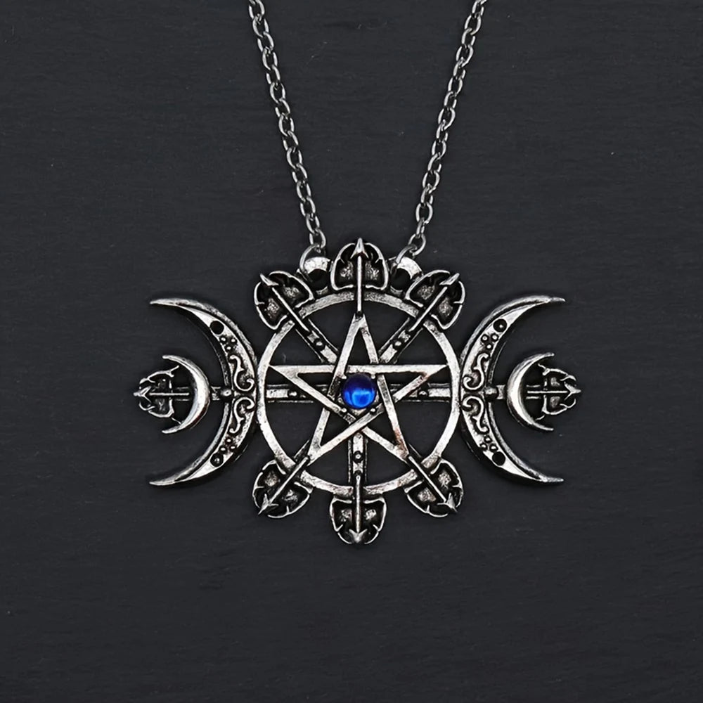 Mystic Witcher Pentagram Blessing Moon Necklace - Gapo Goods - 