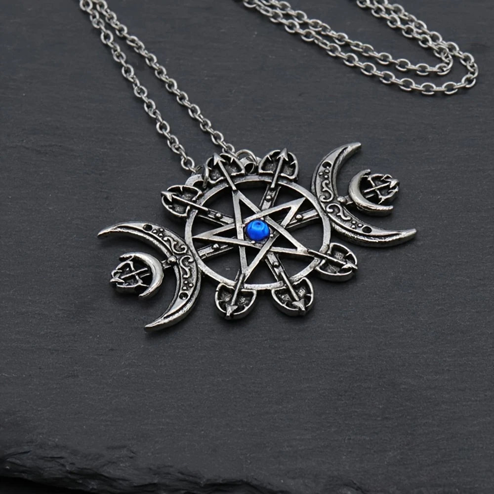 Mystic Witcher Pentagram Blessing Moon Necklace - Gapo Goods - 