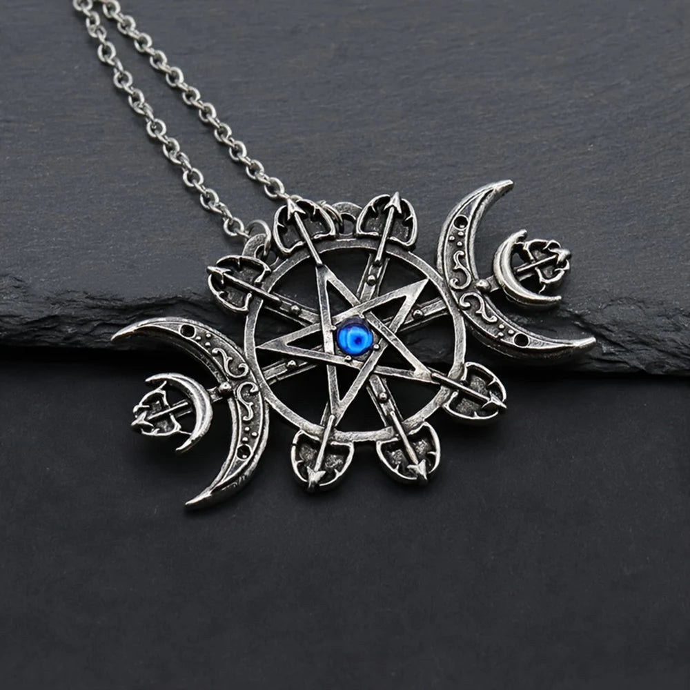 Mystic Witcher Pentagram Blessing Moon Necklace - Gapo Goods - 