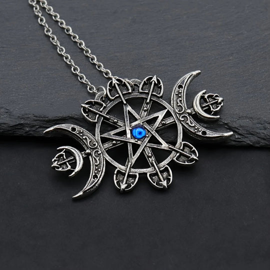 Mystic Witcher Pentagram Blessing Moon Necklace - Gapo Goods - 