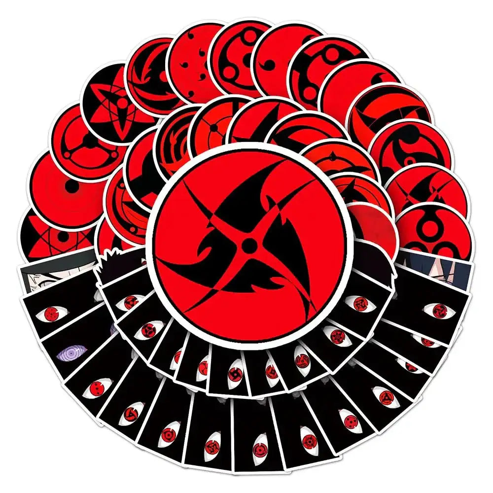 Naruto Logo Stickers - 50 Piece Sticker Pack | High Quality Decals & Ninja Decal Set Stickers