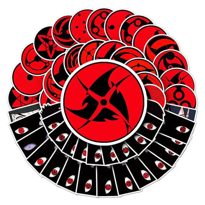 Naruto Logo Stickers - 50 Piece Sticker Pack | High Quality Decals & Ninja Decal Set Stickers