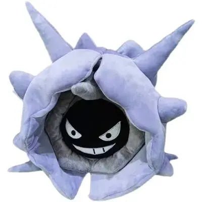 Cloyster Pokemon plush soft stuffed toy with shell open and mischievous face inside