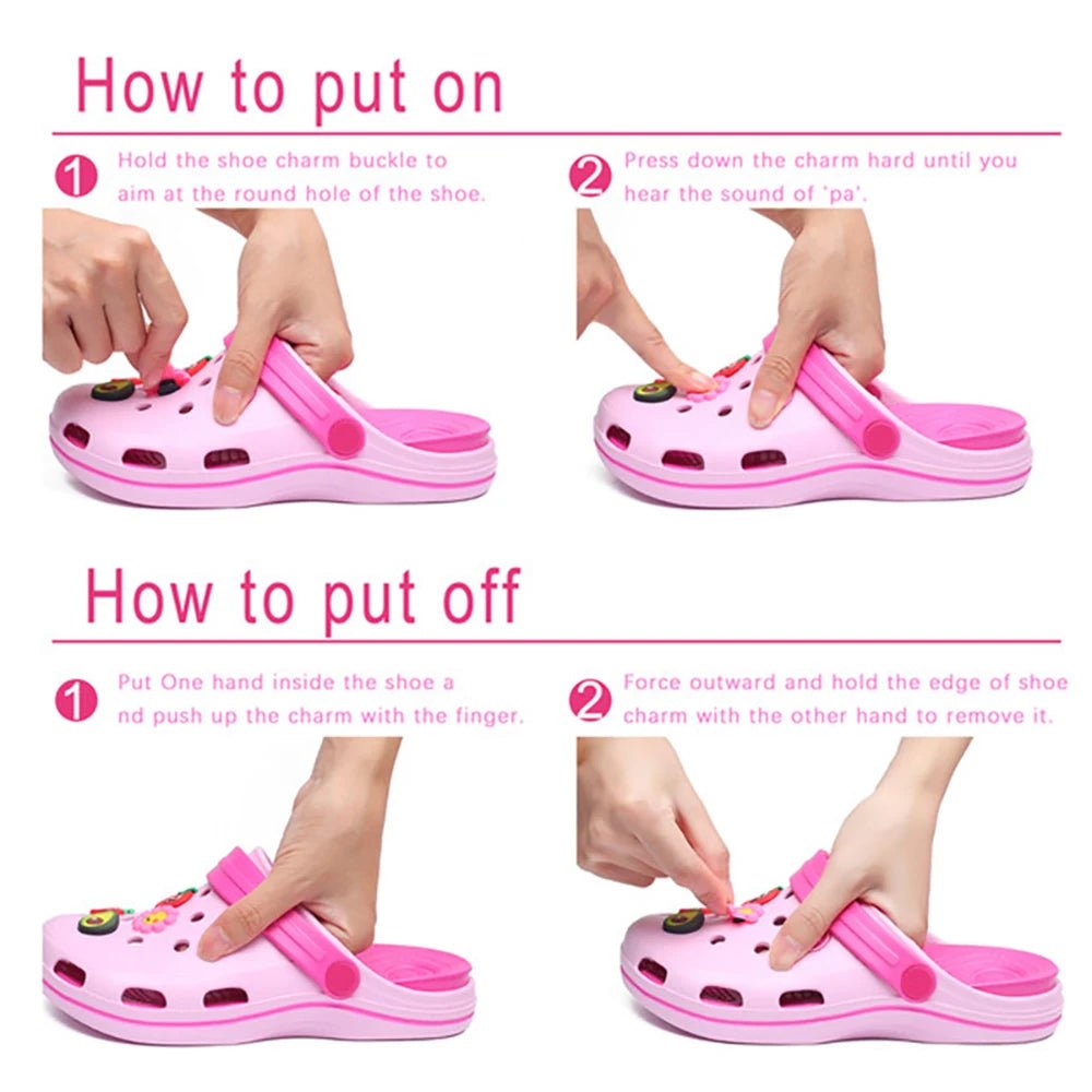 Pink Cute Barbie Doll Girls Series Shoe Charms Cartoon Shoes Accessories Clog Sandal - Gapo Goods - Charms