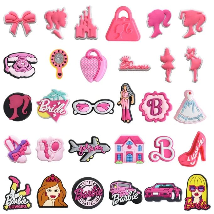 Pink Cute Barbie Doll Girls Series Shoe Charms Cartoon Shoes Accessories Clog Sandal - Gapo Goods - Charms