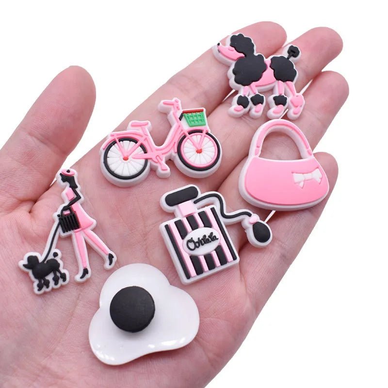 Pink Cute Barbie Doll Girls Series Shoe Charms Cartoon Shoes Accessories Clog Sandal - Gapo Goods - Charms