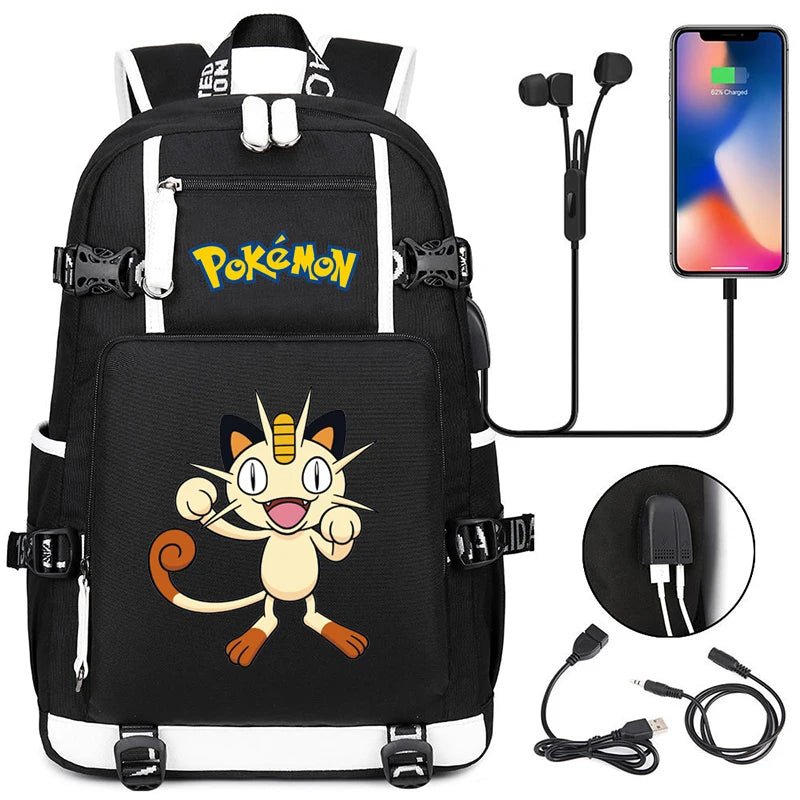 Pokémon adventure - packed schoolbag featuring Pikachu, Charizard, Gengar, and Bulbasaur - Gapo Goods - 