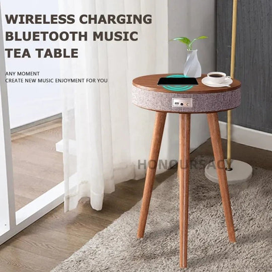 Portable Wooden Coffee Table Bluetooth Speaker with Wireless Charging and USB Stand - 9000 mAh - Gapo Goods - Home Decor