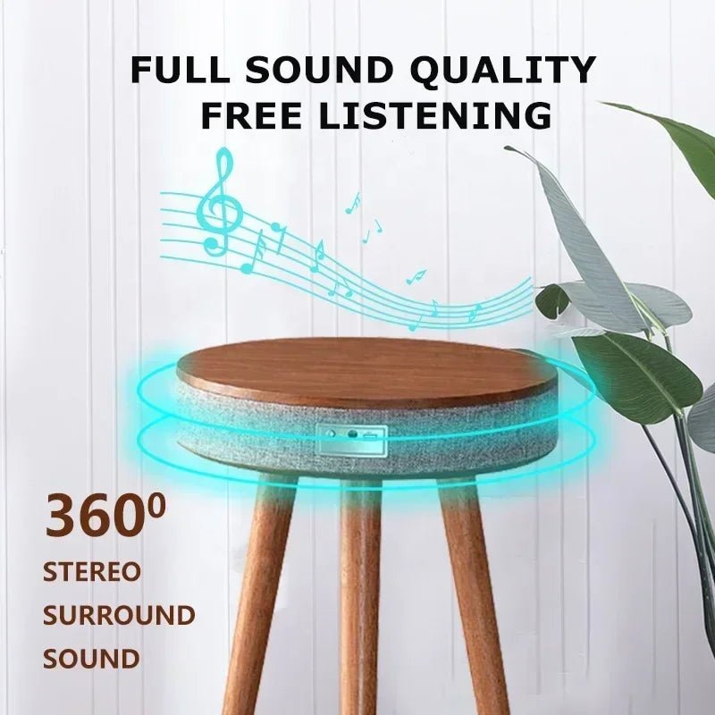 Portable Wooden Coffee Table Bluetooth Speaker with Wireless Charging and USB Stand - 9000 mAh - Gapo Goods - Home Decor