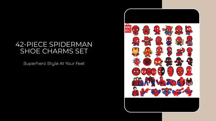 42-piece Spiderman Shoe Charms Set by@Outfy