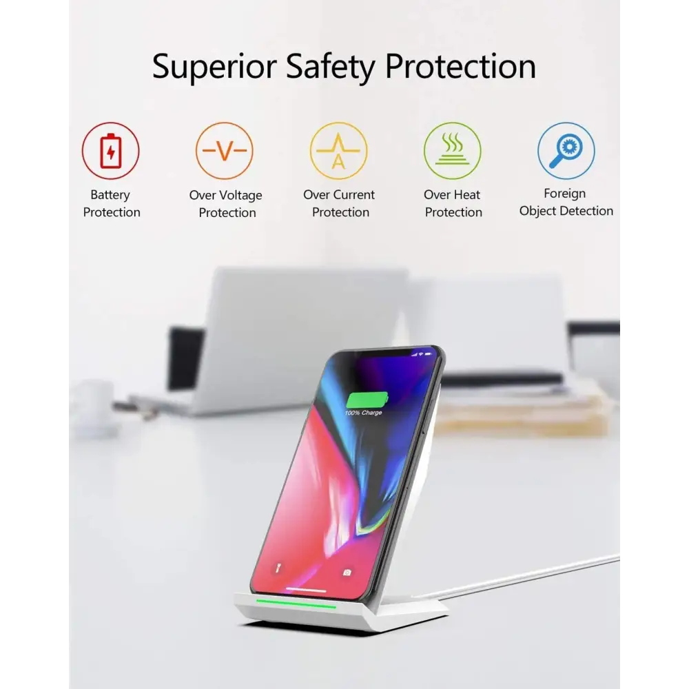 Fast Wireless Charger,NANAMI Qi Certified Wireless Charging Stand Compatible iPhone 15/15 Pro/15 Plus/15 Pro Max/14/14 Pro/13/12,Samsung Galaxy S24/S23/S22/S21/S20/Note 20 Ultra and Qi-Enabled Phone