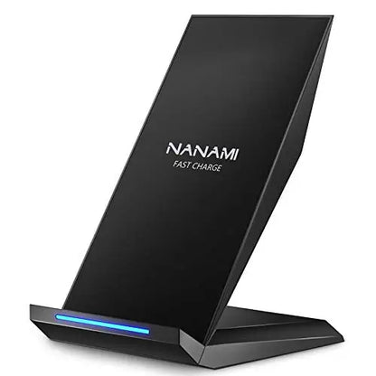 Fast Wireless Charger,NANAMI Qi Certified Wireless Charging Stand Compatible iPhone 15/15 Pro/15 Plus/15 Pro Max/14/14 Pro/13/12,Samsung Galaxy S24/S23/S22/S21/S20/Note 20 Ultra and Qi-Enabled Phone Classic Black