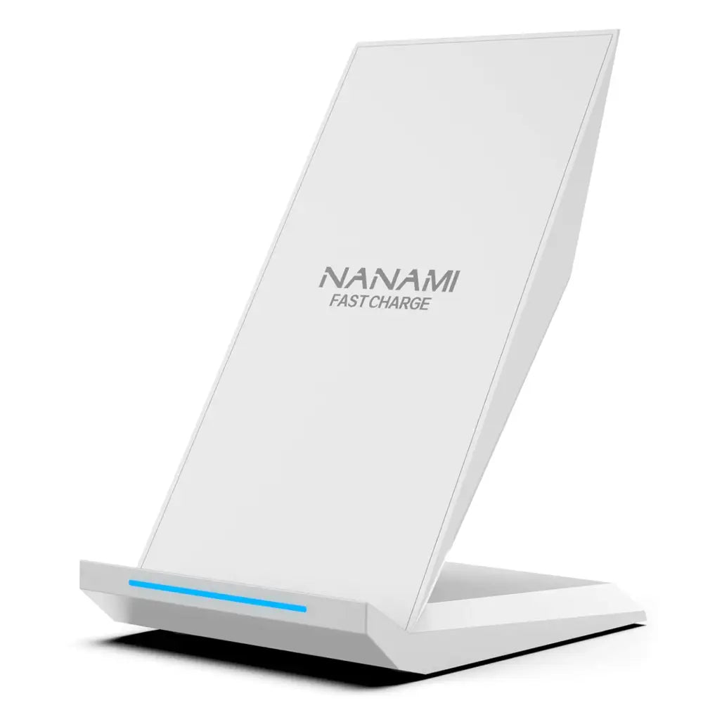 Fast Wireless Charger,NANAMI Qi Certified Wireless Charging Stand Compatible iPhone 15/15 Pro/15 Plus/15 Pro Max/14/14 Pro/13/12,Samsung Galaxy S24/S23/S22/S21/S20/Note 20 Ultra and Qi-Enabled Phone Elegant White